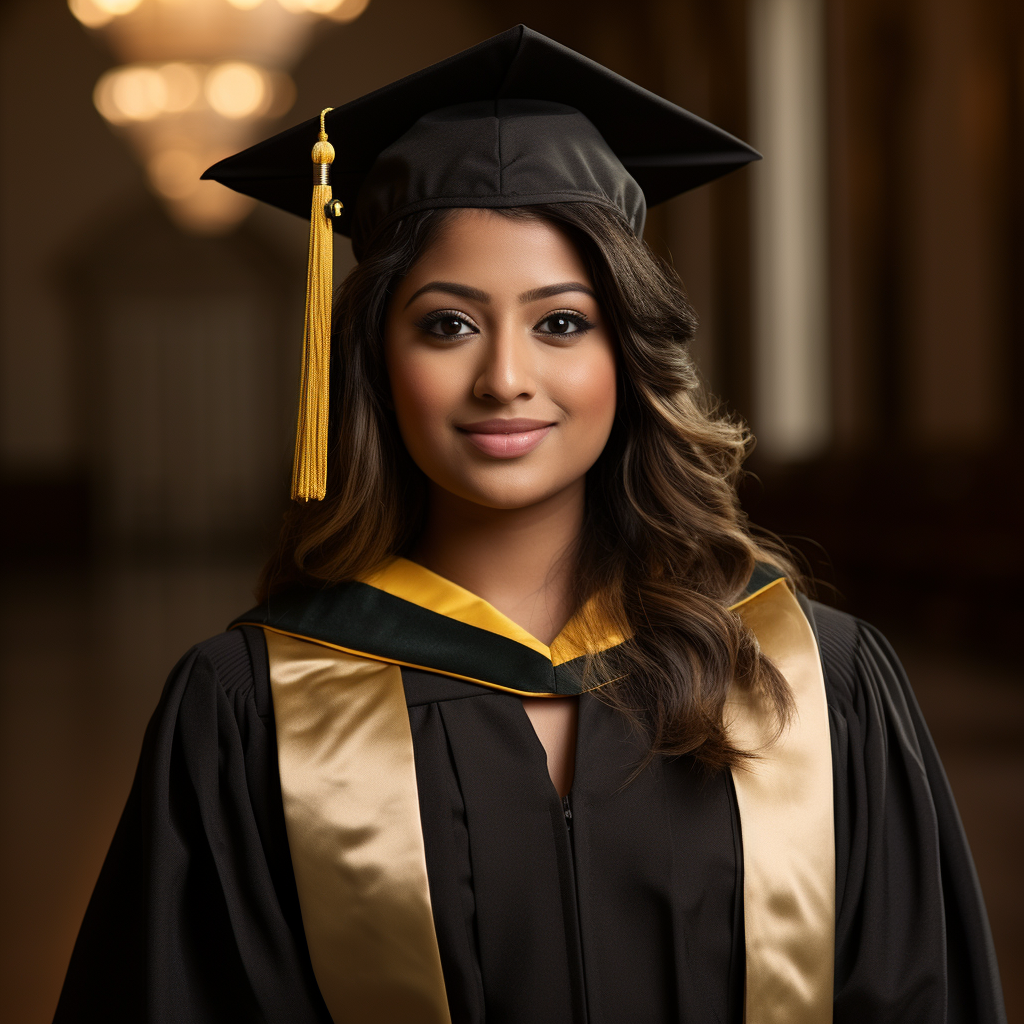 Photojournalism of Beautiful Indian American Girl Graduating