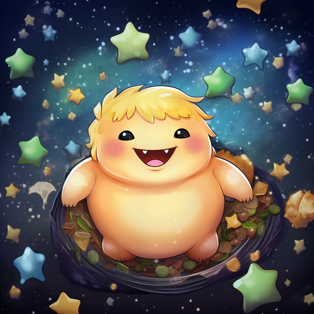 Chubby planet man smiling cartoon illustration