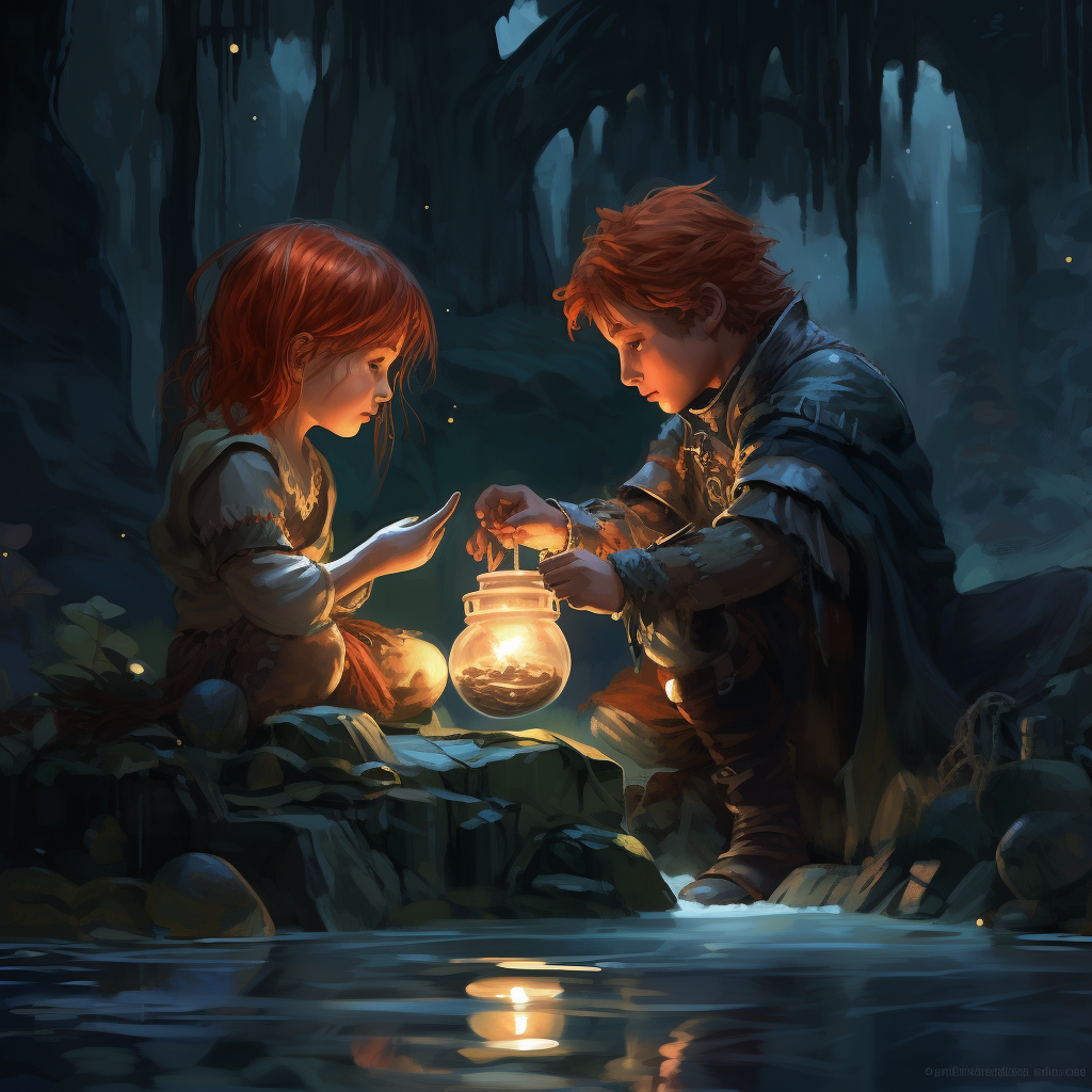 Chubby Redhead Elf Offering Water