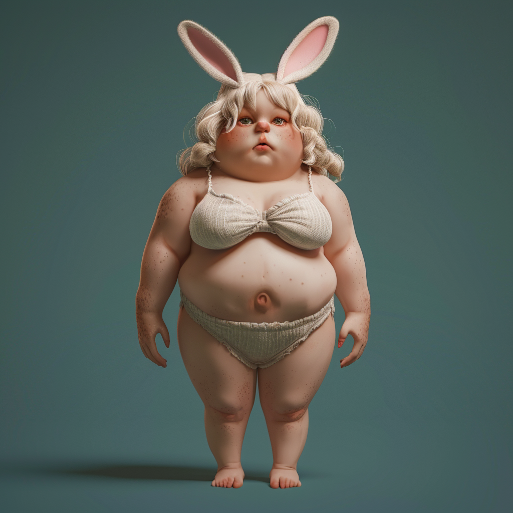 Chunky Woman Bunny Ears Legs