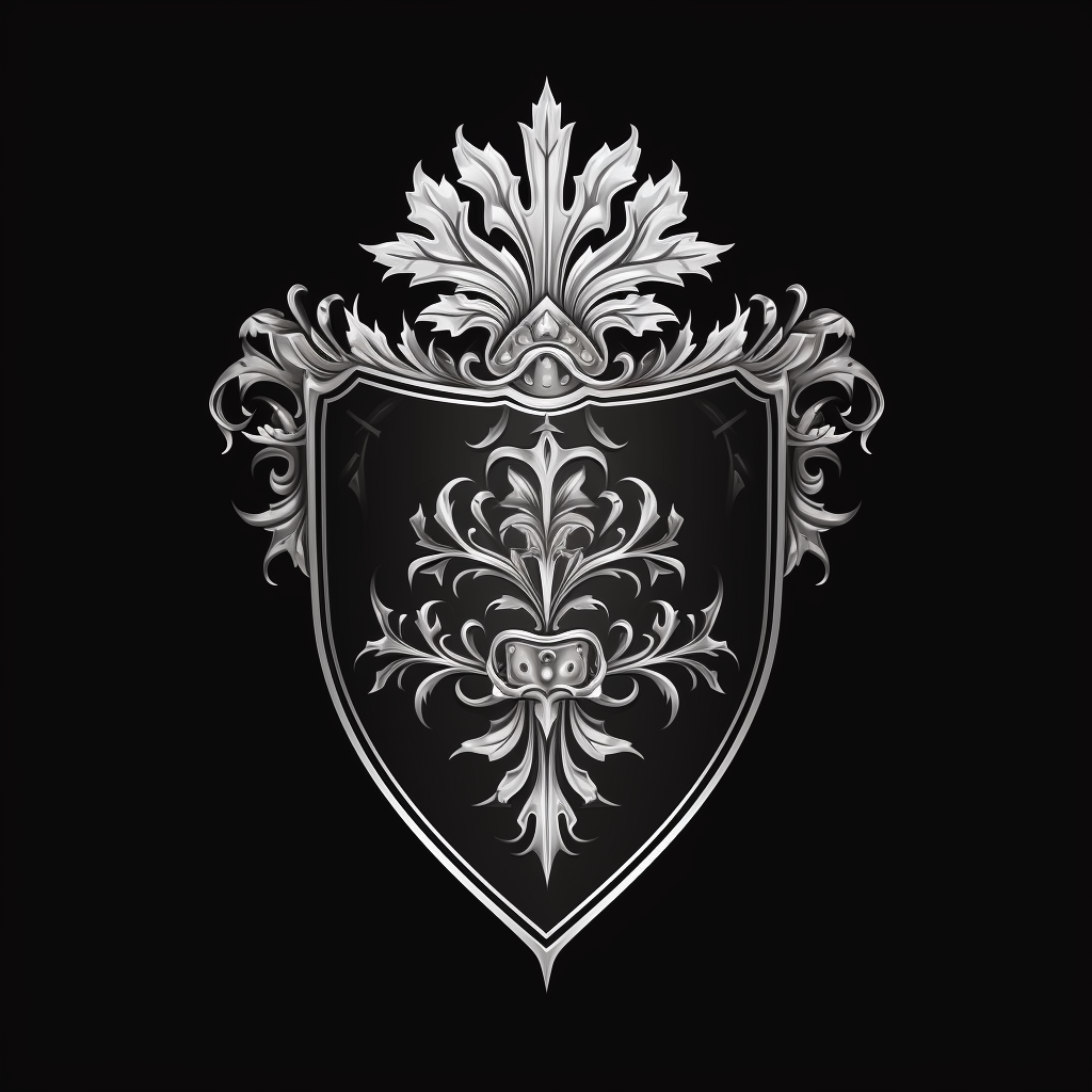 Black and White Church Crest Shield