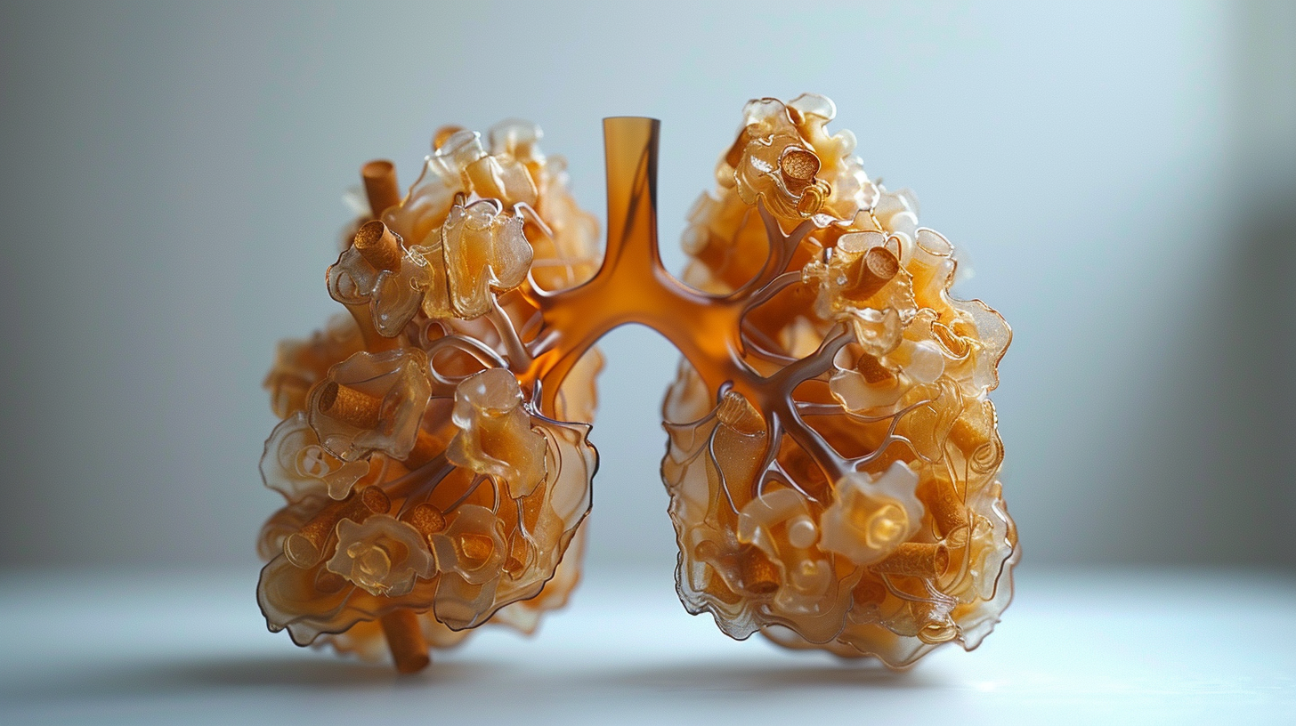 Detailed cigarette lung sculpture poster