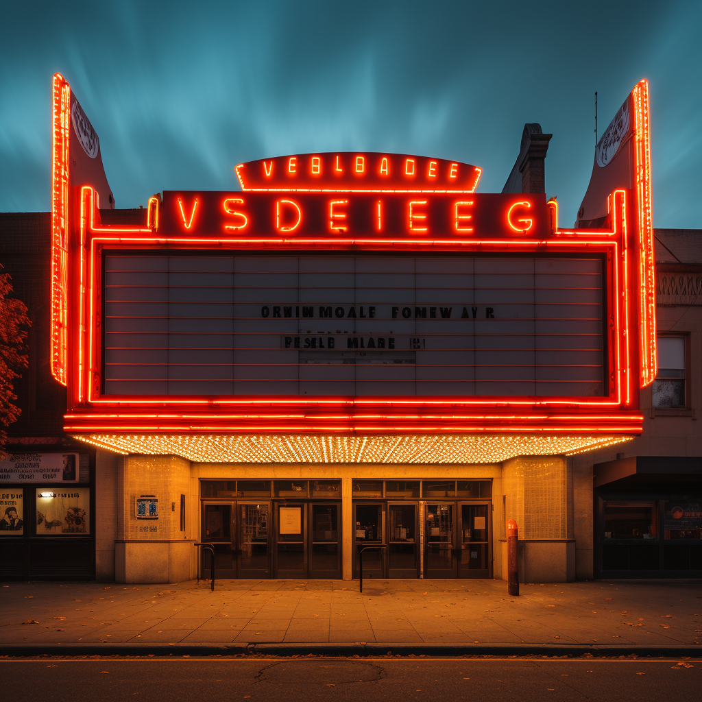 Accessible cinema marquee sign for visually impaired