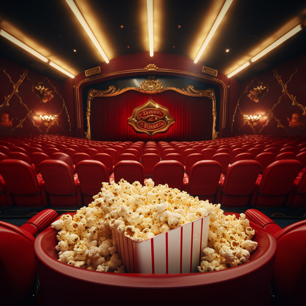 3D cinema popcorn view