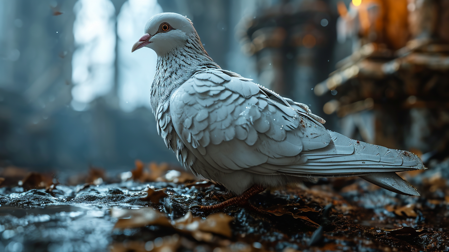 Cinematic album cover with white dove