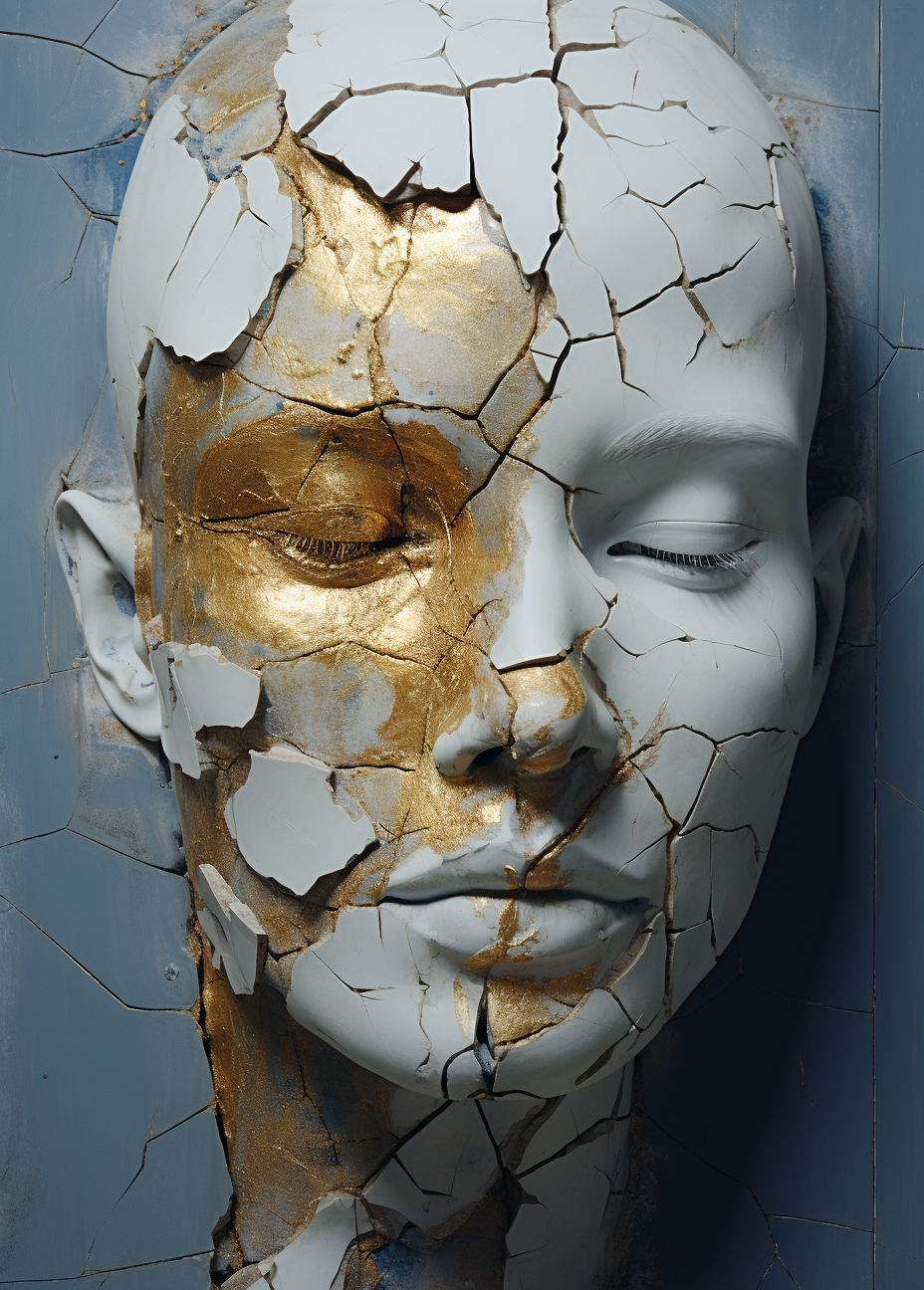 Portrait of a Kintsugi Humanoid Spirit