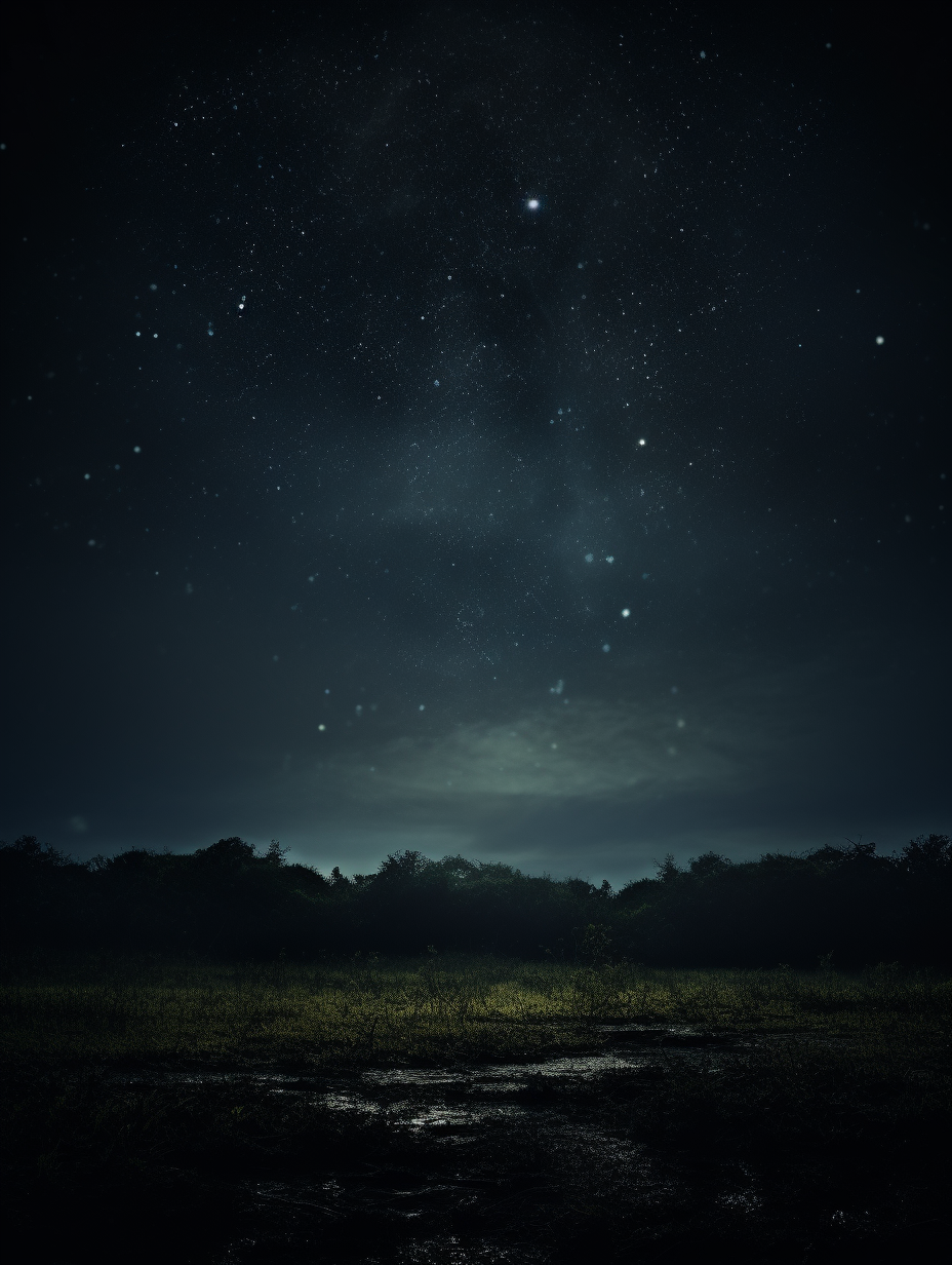 Beautiful Night Sky with Moon and Stars