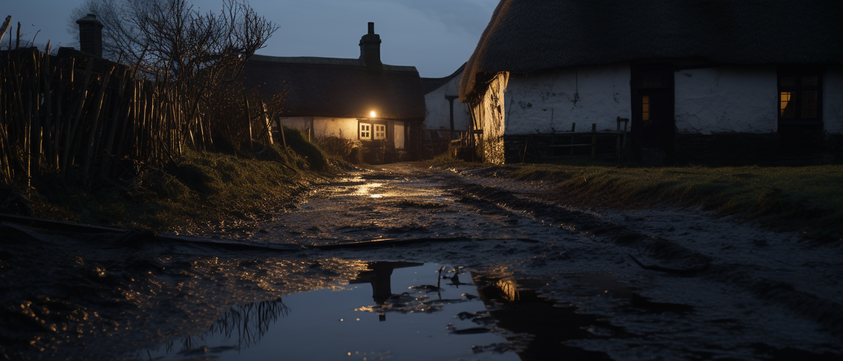 Reflection of Thatched Cottage during Plague