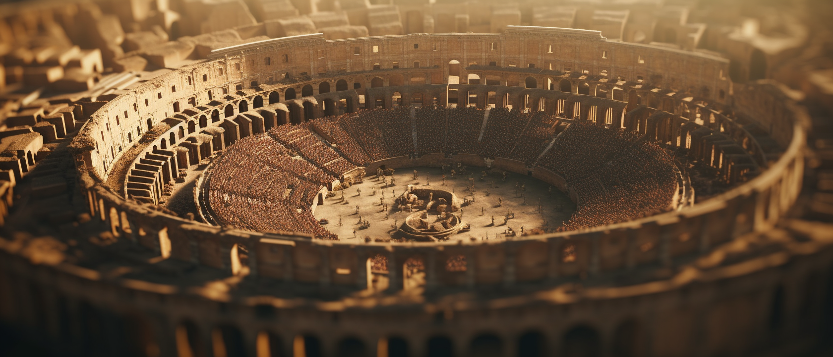 Hyperrealistic Roman Colosseum with Cheering Crowd