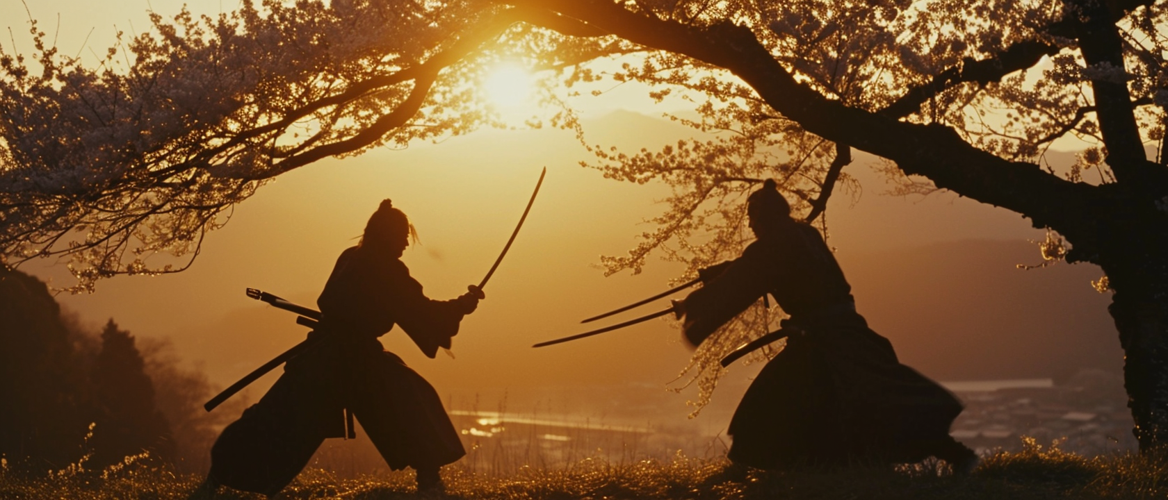 Two Samurai Duel in Winter