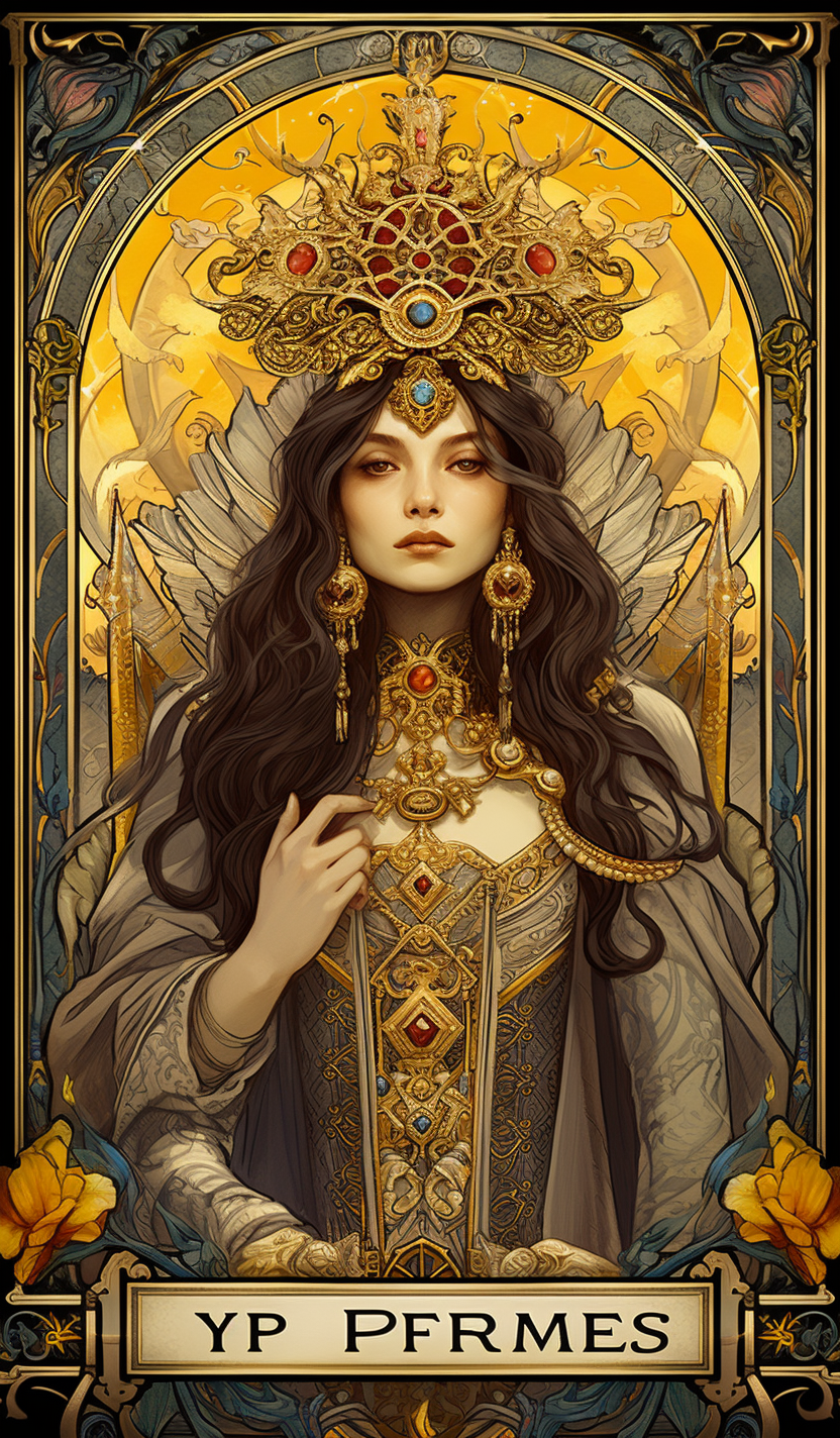 Cinematic watercolor tarot card - The Empress