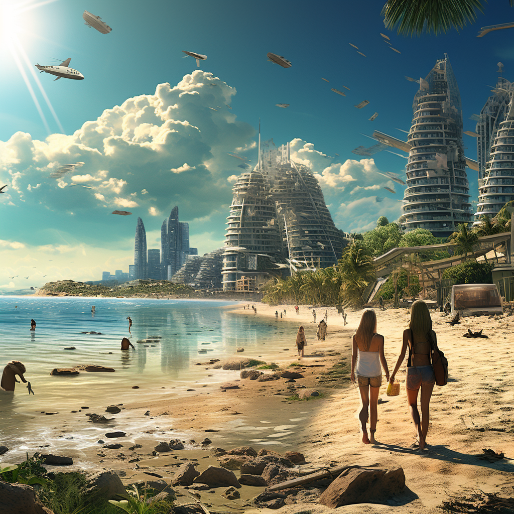 Futuristic Beach Life in 2060