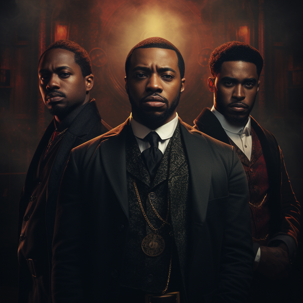 Three black men featured on cinematic poster