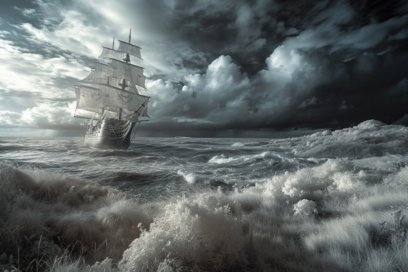 Fierce Captain Zebra Pirate in Cinematic Seascape