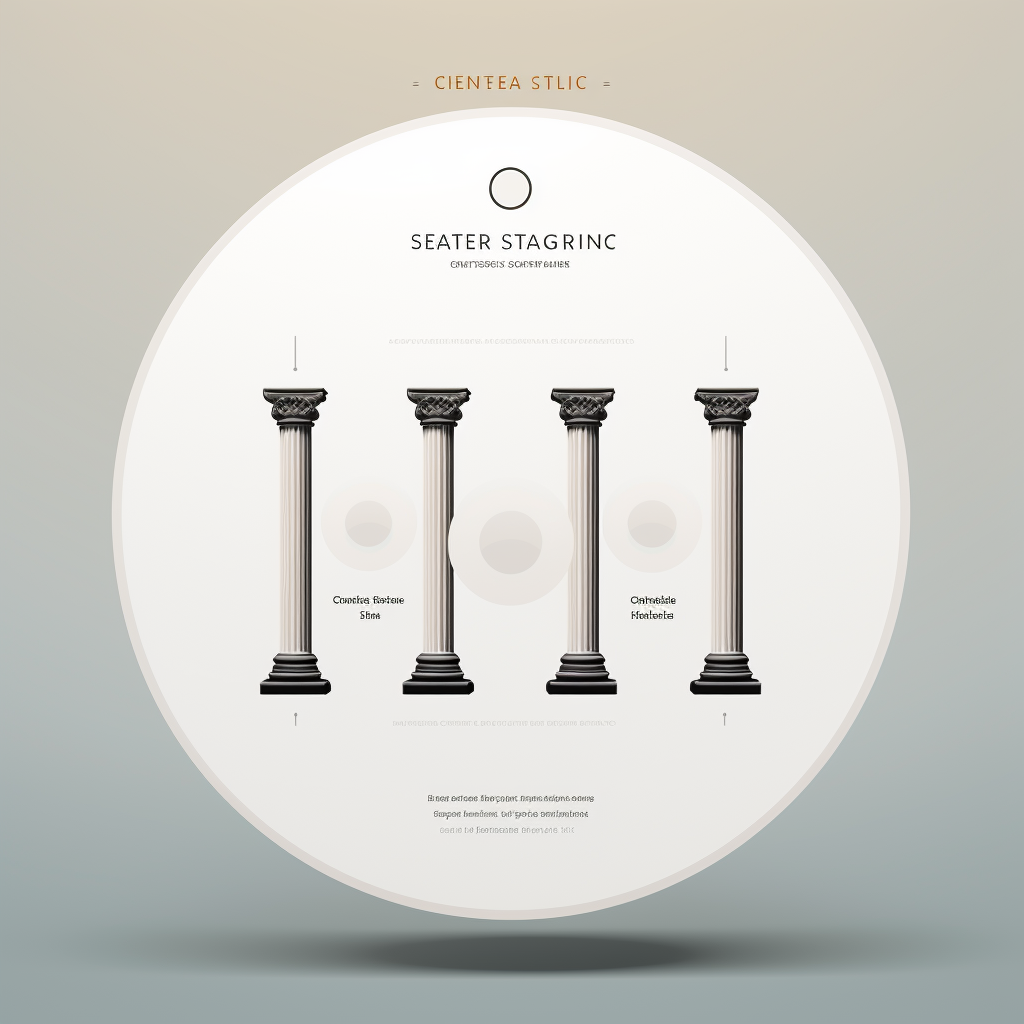 Illustration of Circle Infographic with Three Pillars