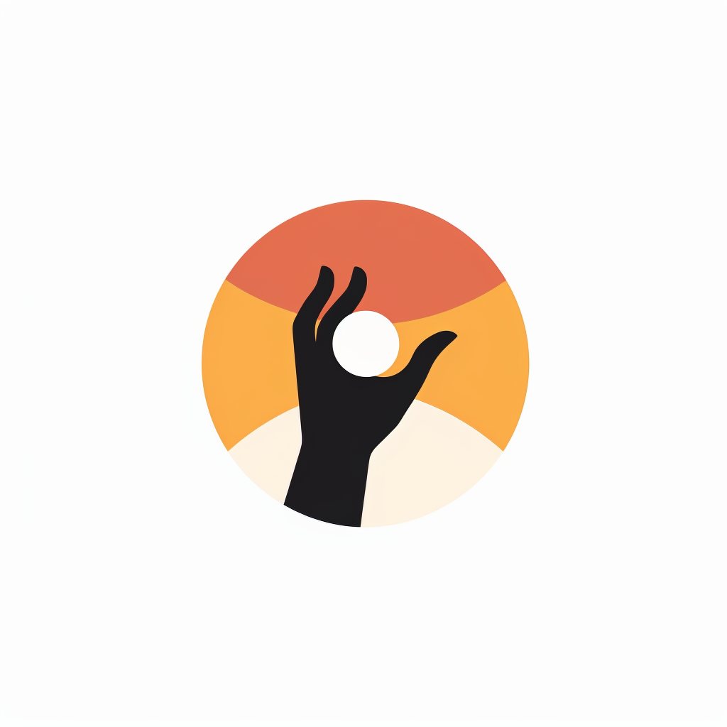 Minimalist hands holding circle logo