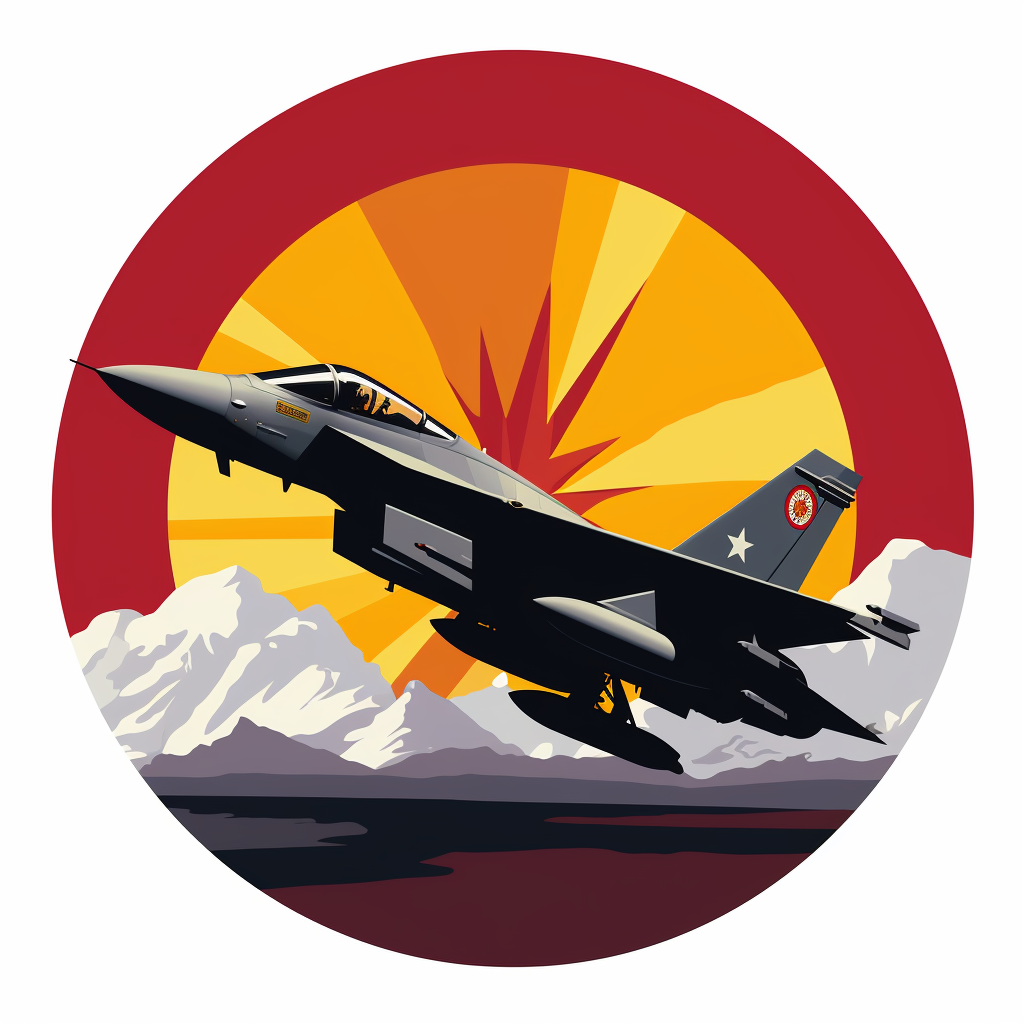 Circle Logo with Spanish Flag and F-35 Silhouette