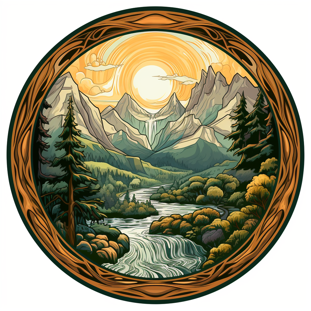 Circle Logo Vector Middle Earth Rivendell