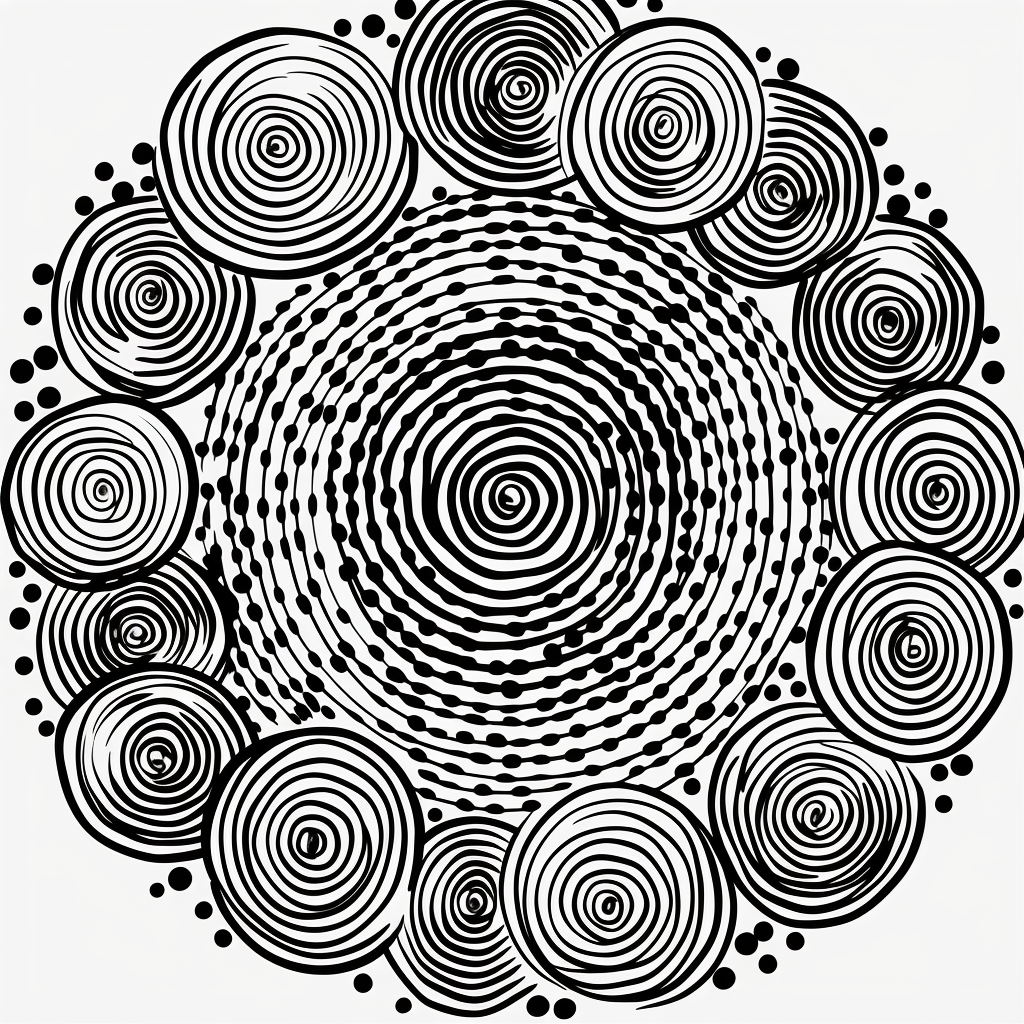 Hand-drawn sketch of circles centered in the middle