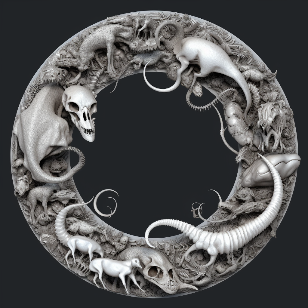 Circular border made of bones