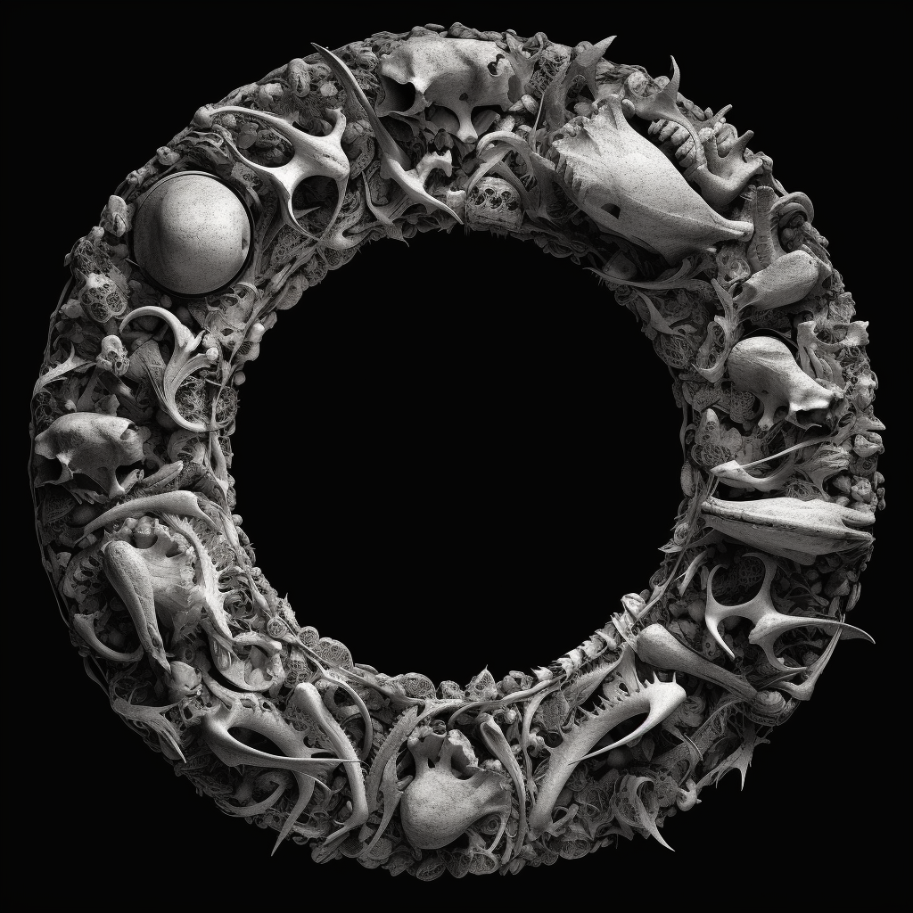 Circular femur bones border artwork