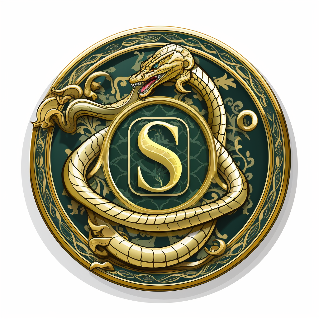 Circular House Crest with Water, Serpent and Letter S