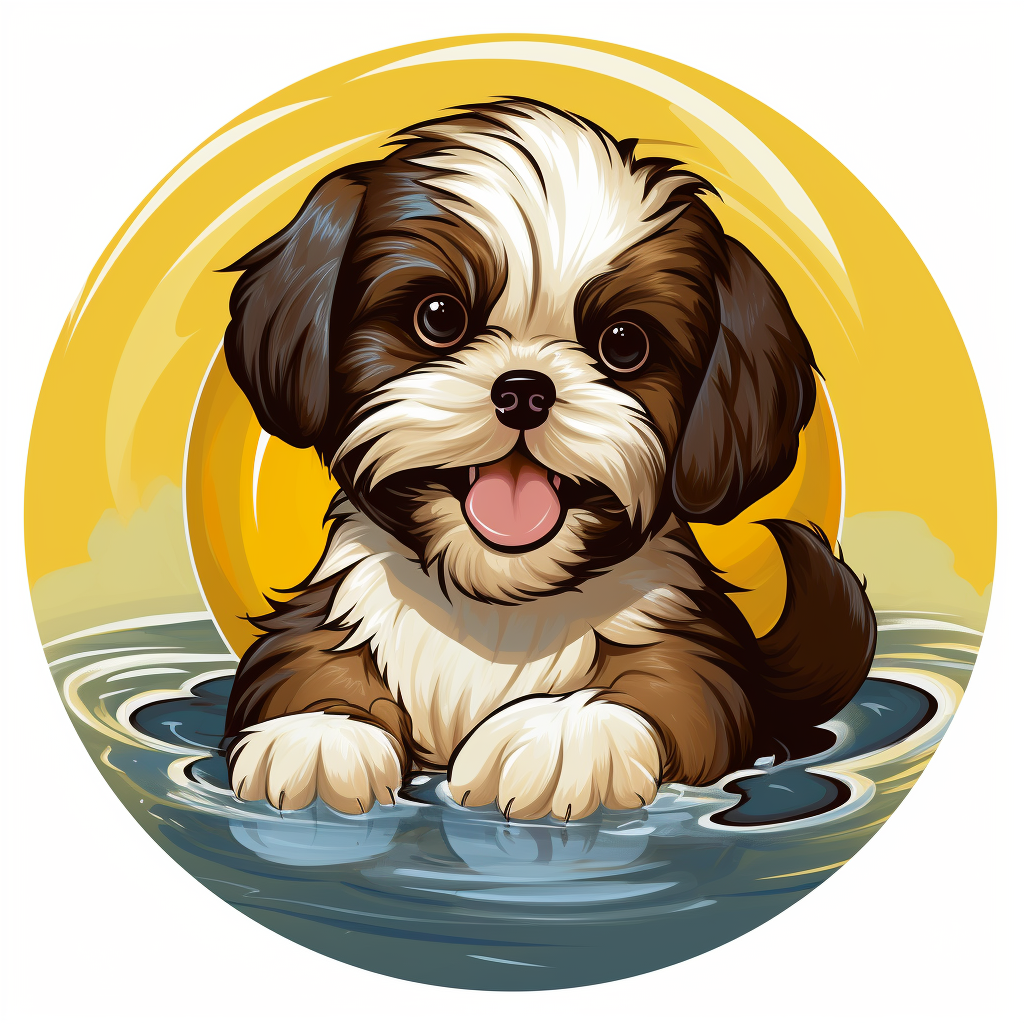 Cute Shih Tzu Puppy with Rubber Duck