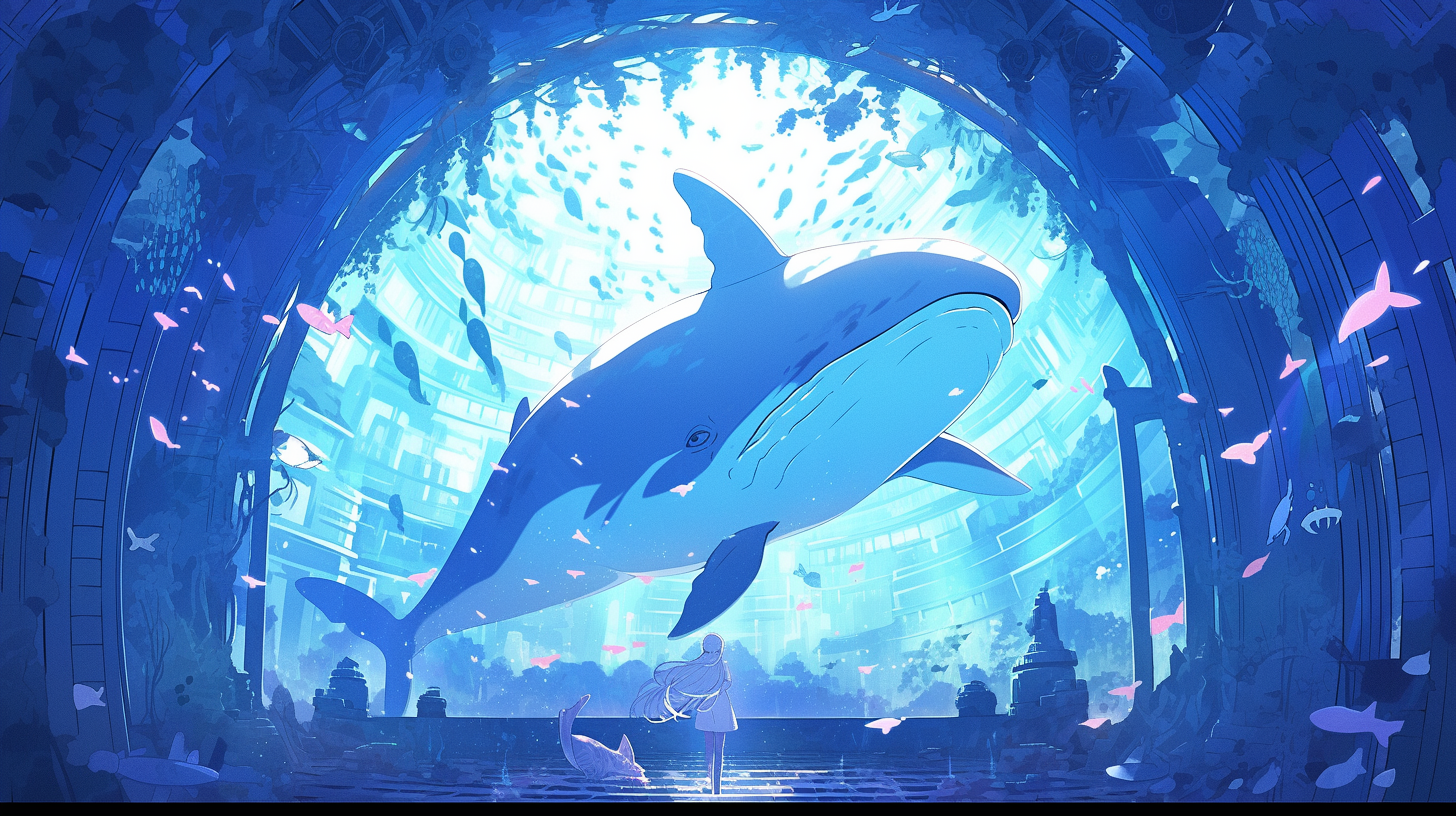 Unique Image of Whale in Circular Prison