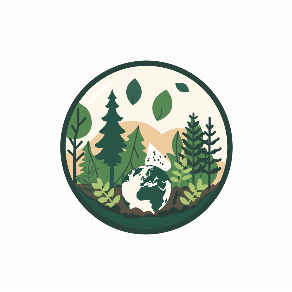 Minimalist circular terrarium logo icon