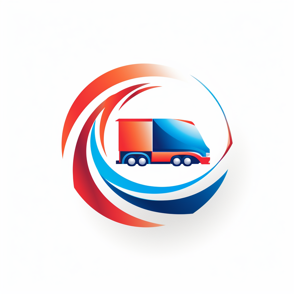 Futuristic circular truck logo in motion