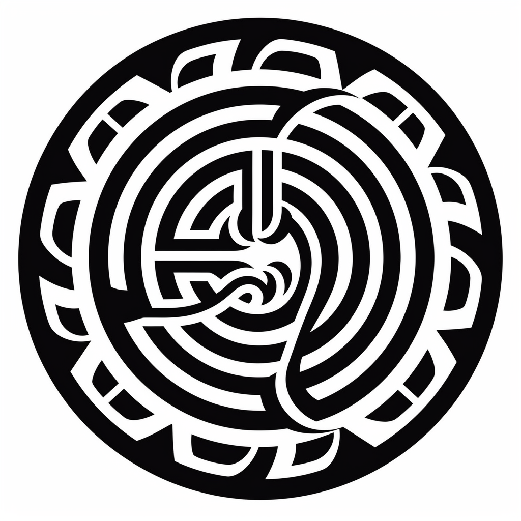 Circular Hyroglyph in Black and White