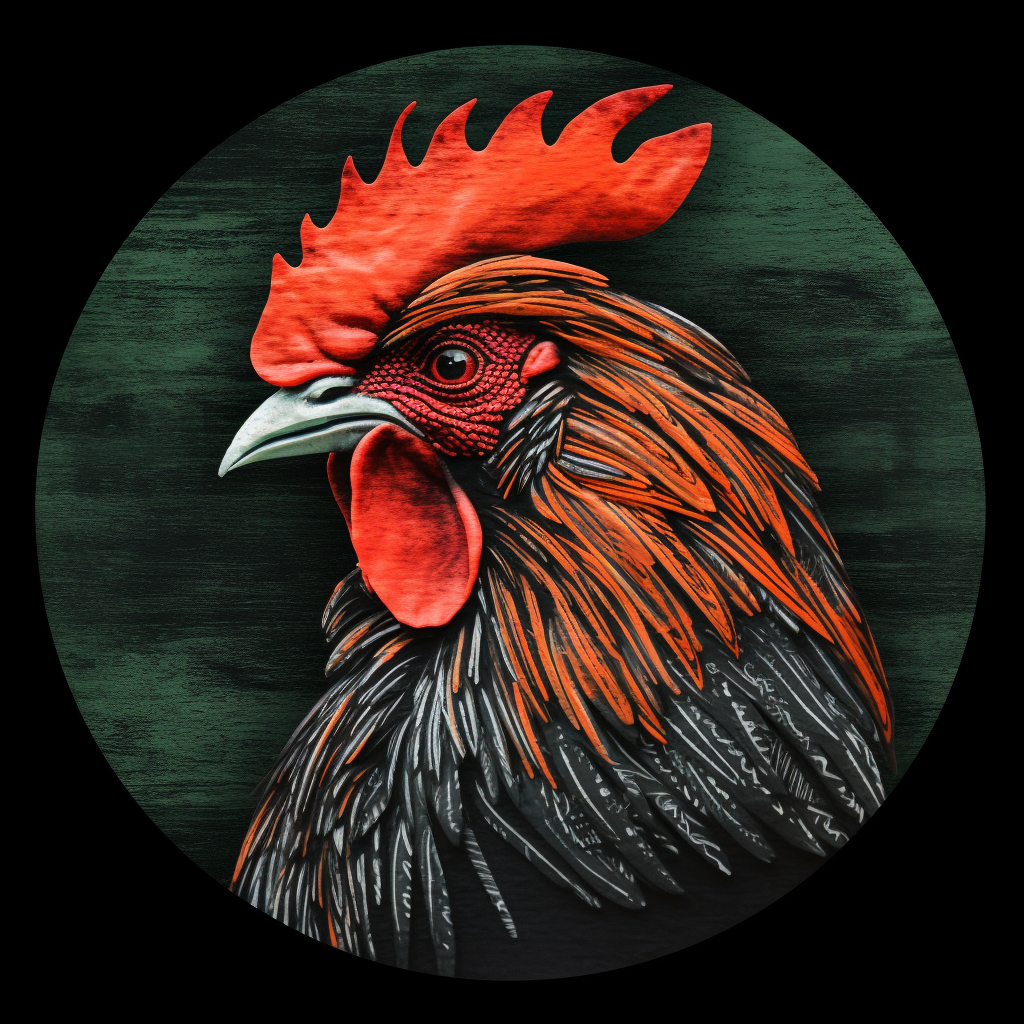 Vibrant Rooster Logo with Textured Background