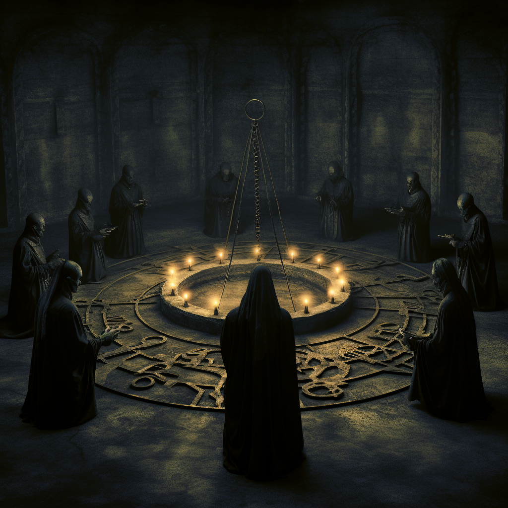 Powerful Circular Seance Ritual Summoning Dead God