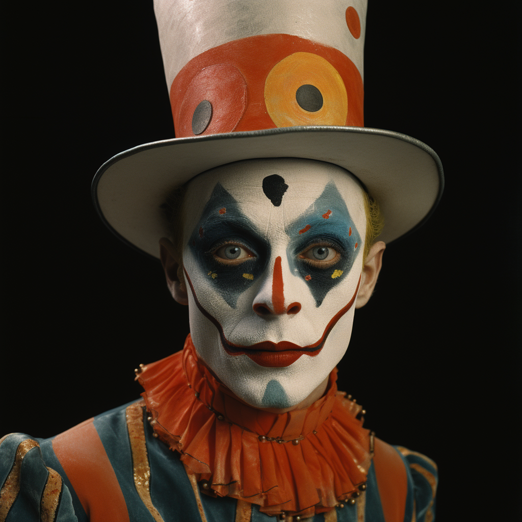 Vintage circus character in art house film