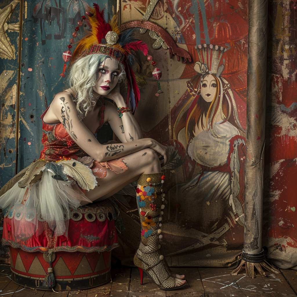 Circus model full body portrait