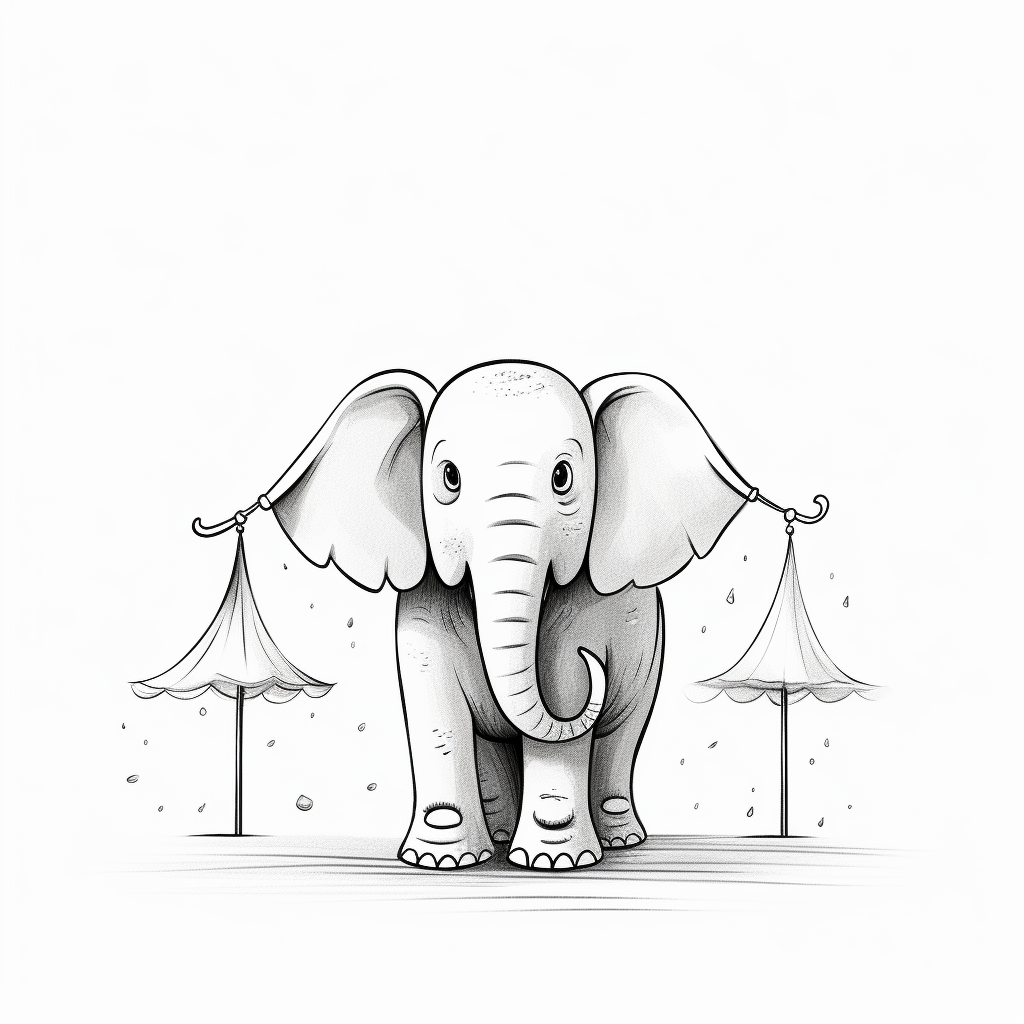 Cartoon elephant in simple design