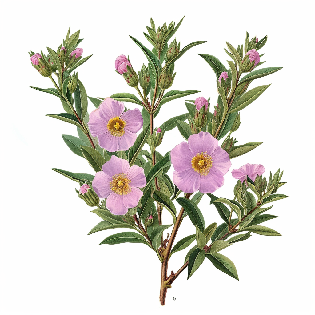 Cistus Plant White Background Relax