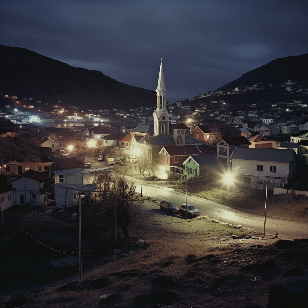 City Center of Qalipaq in 35mm Agfa Vista colors