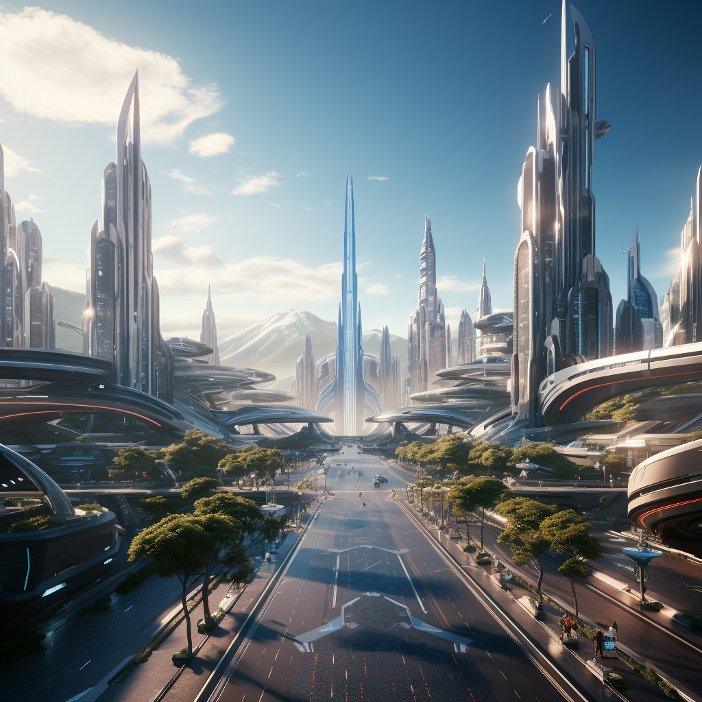 Futuristic cityscape in Northern California