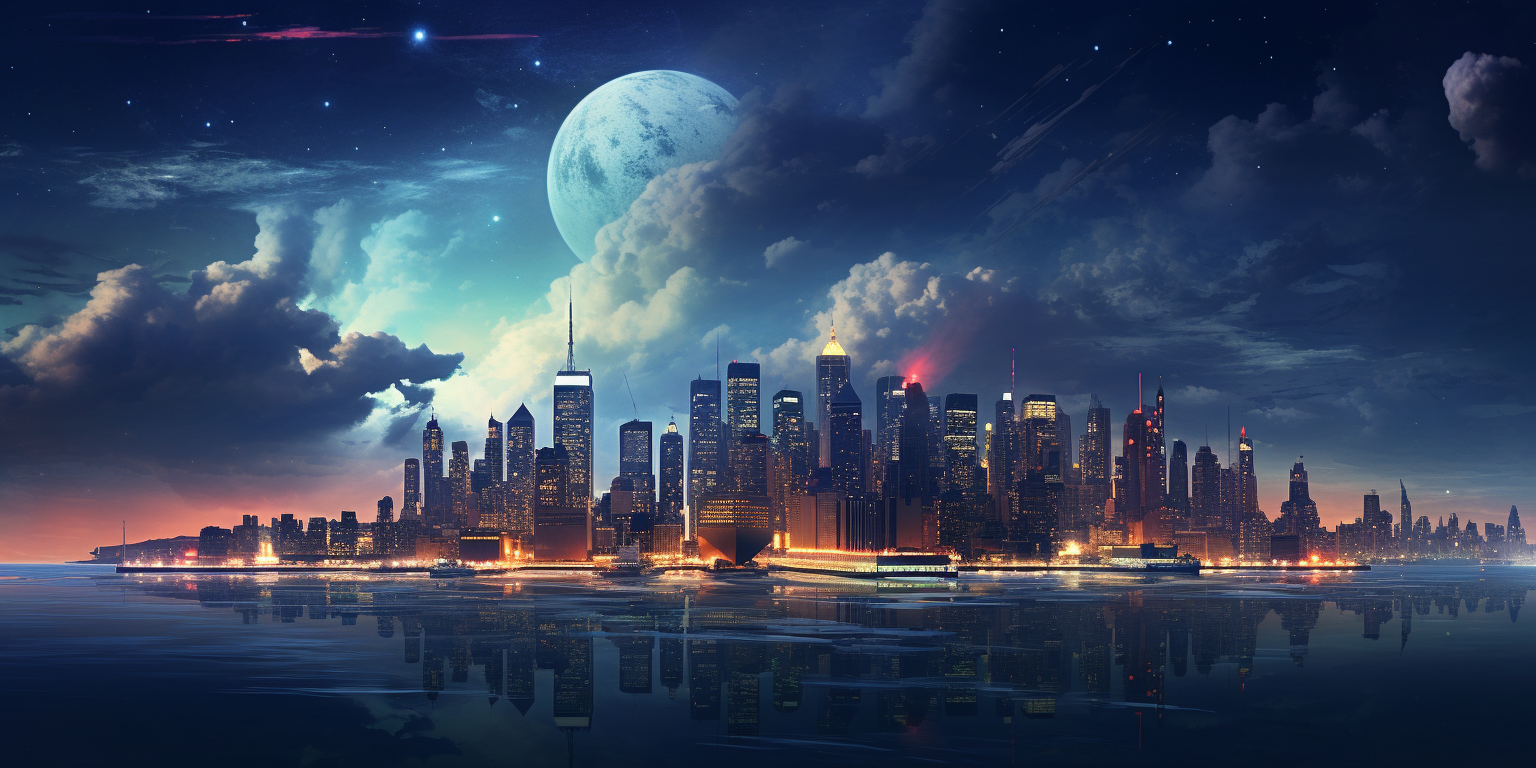 Breathtaking City Night Sky Image