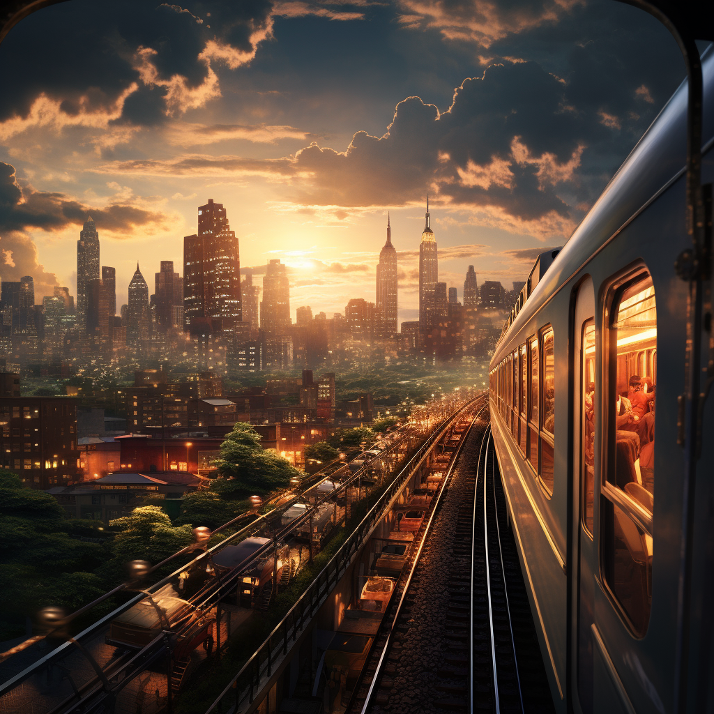 City on a Train Image