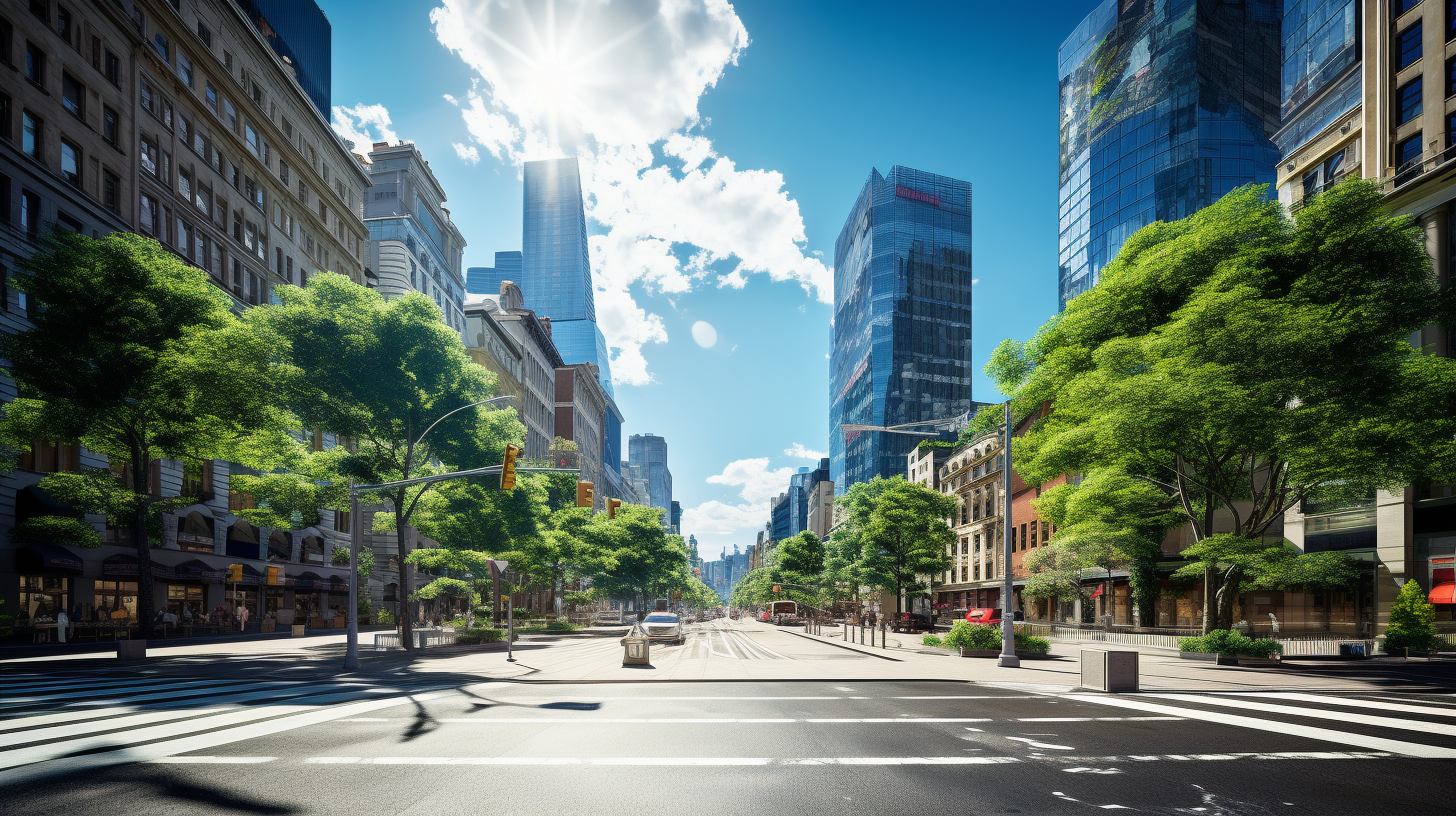 City street on a sunny day