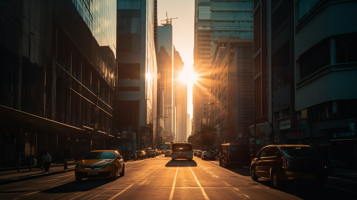 Cityscape at Sunset Image