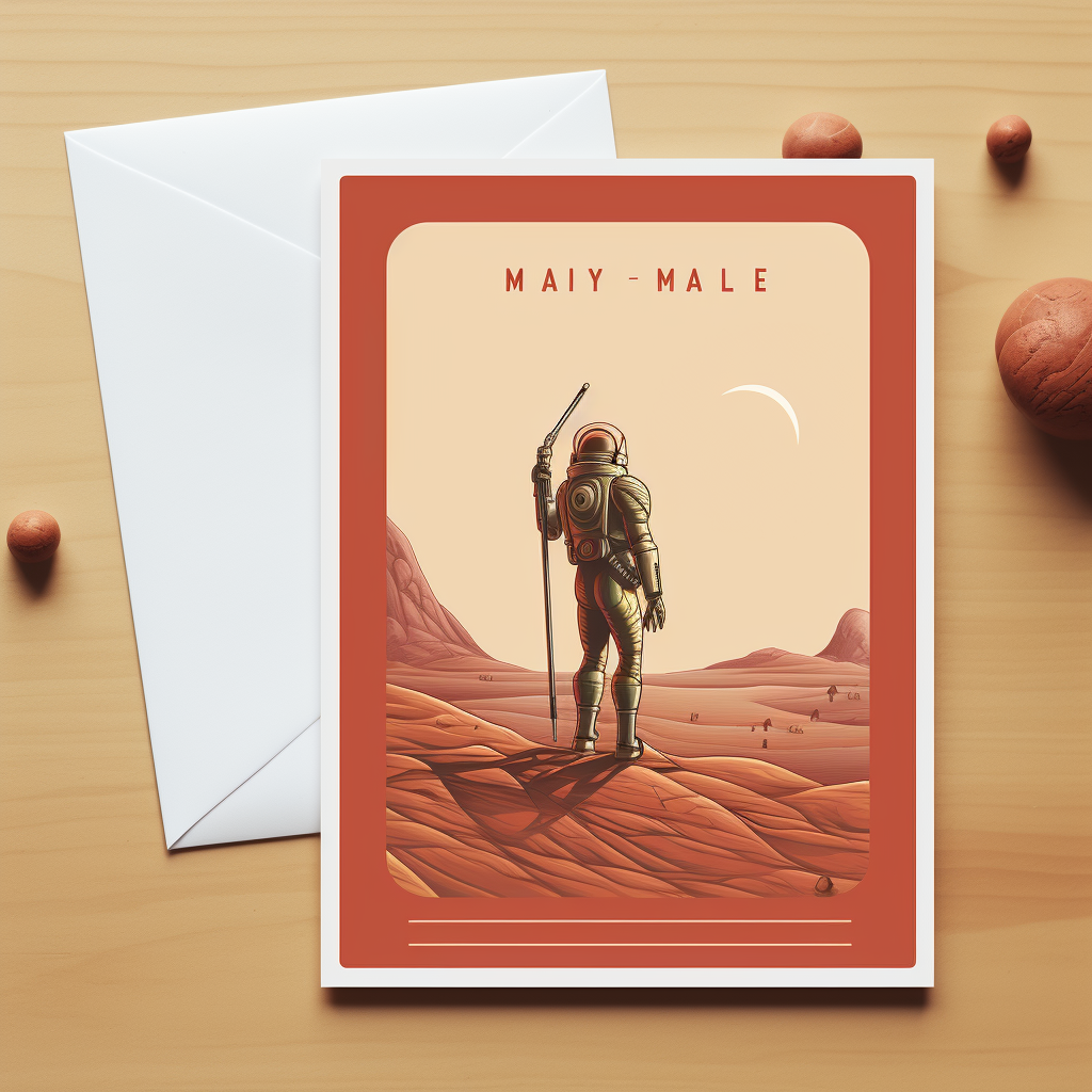 Mars Postcard in Retro Sixties Design