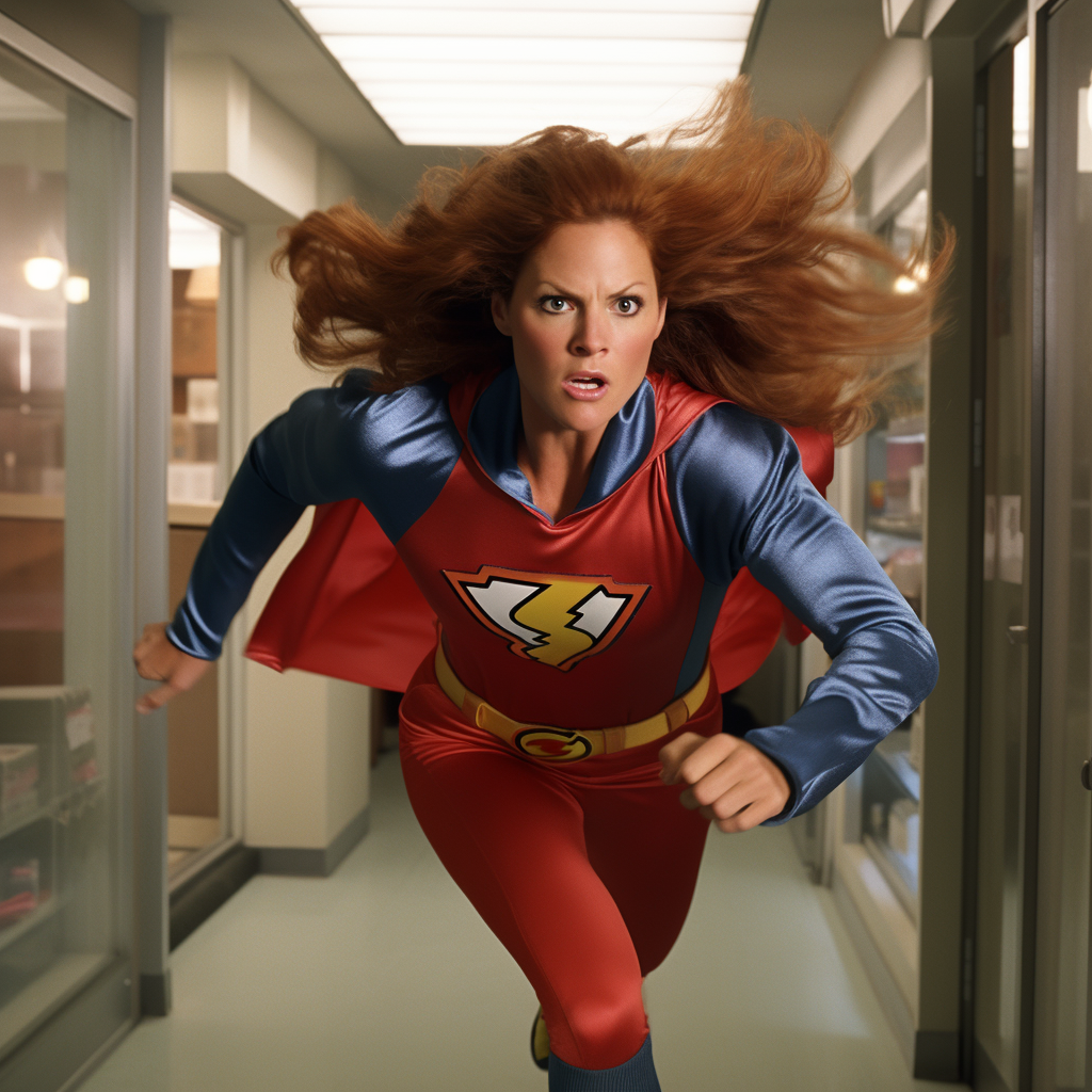 Claire Kent transforming into Superwoman during super speed