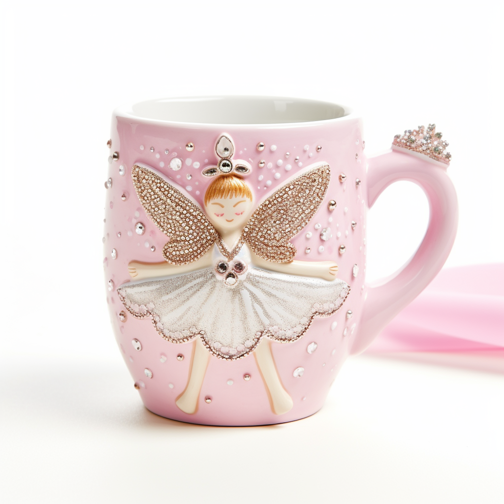 Cute ceramic mug with sugarplum fairy design