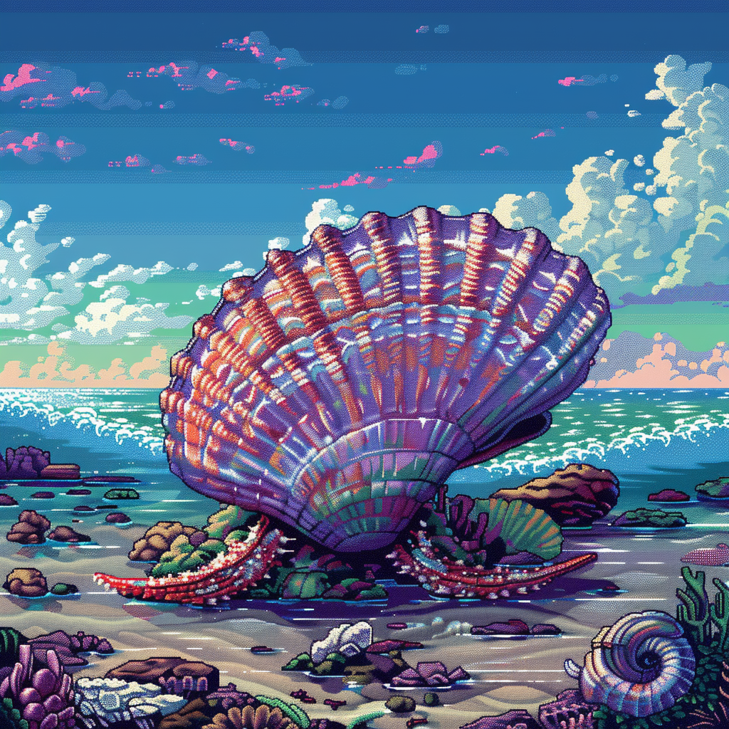 Pixel art clam design