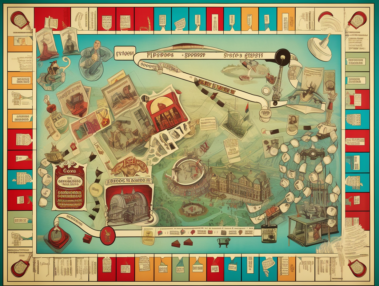 Artistic depiction of classic board games