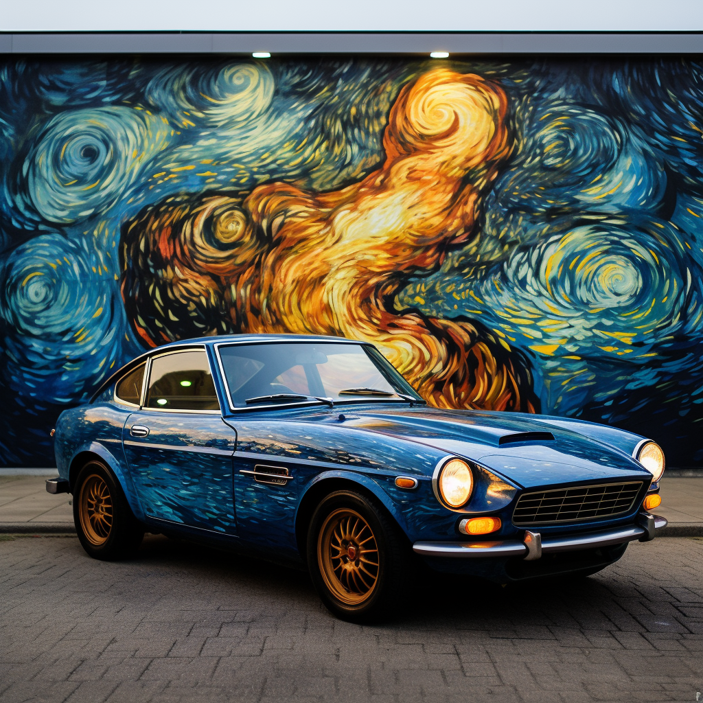 Classic Datsun Z Car painted by Van Gogh