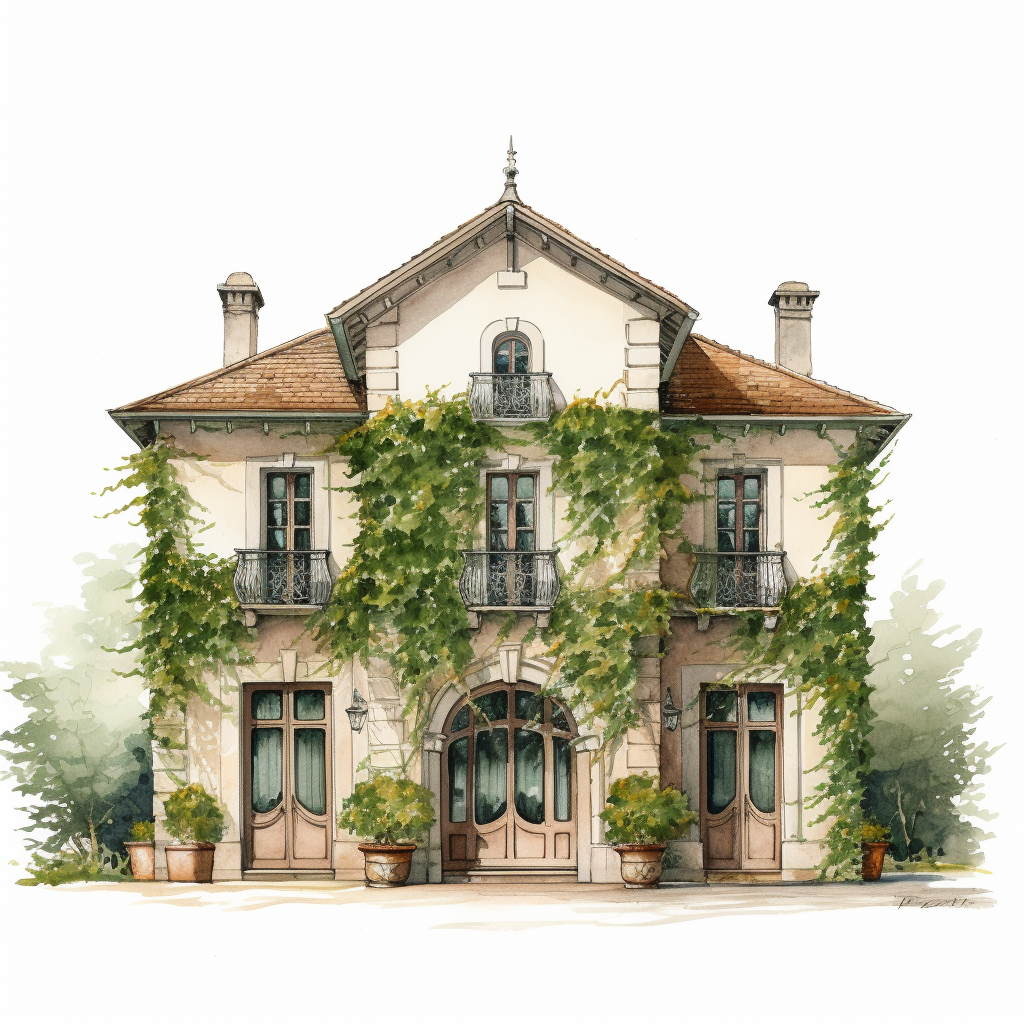 Classic French Chateau Covered in Vines